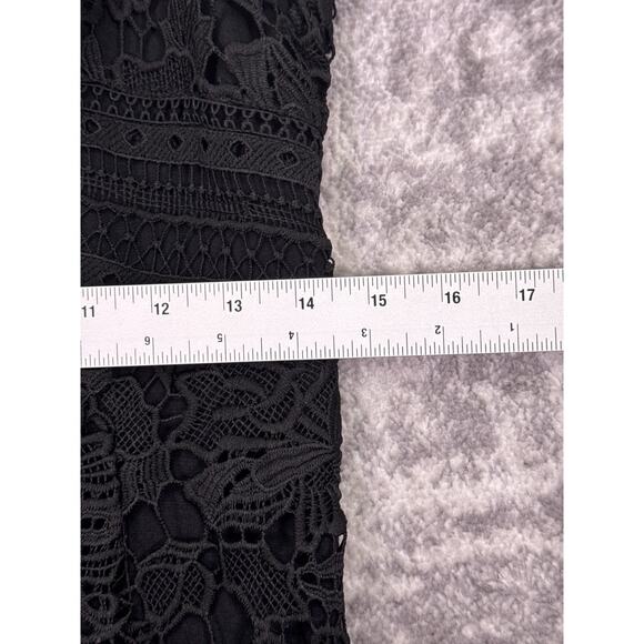 Anthropologie Dress 4 Womens Black Lace Scallop Hem Sleeveless Midi - Picture 5 of 8